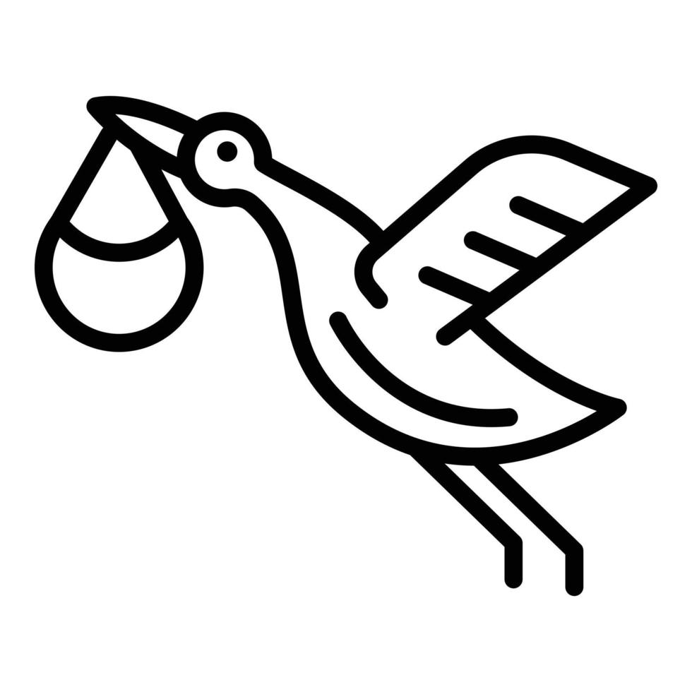 Born fly stork icon, outline style vector