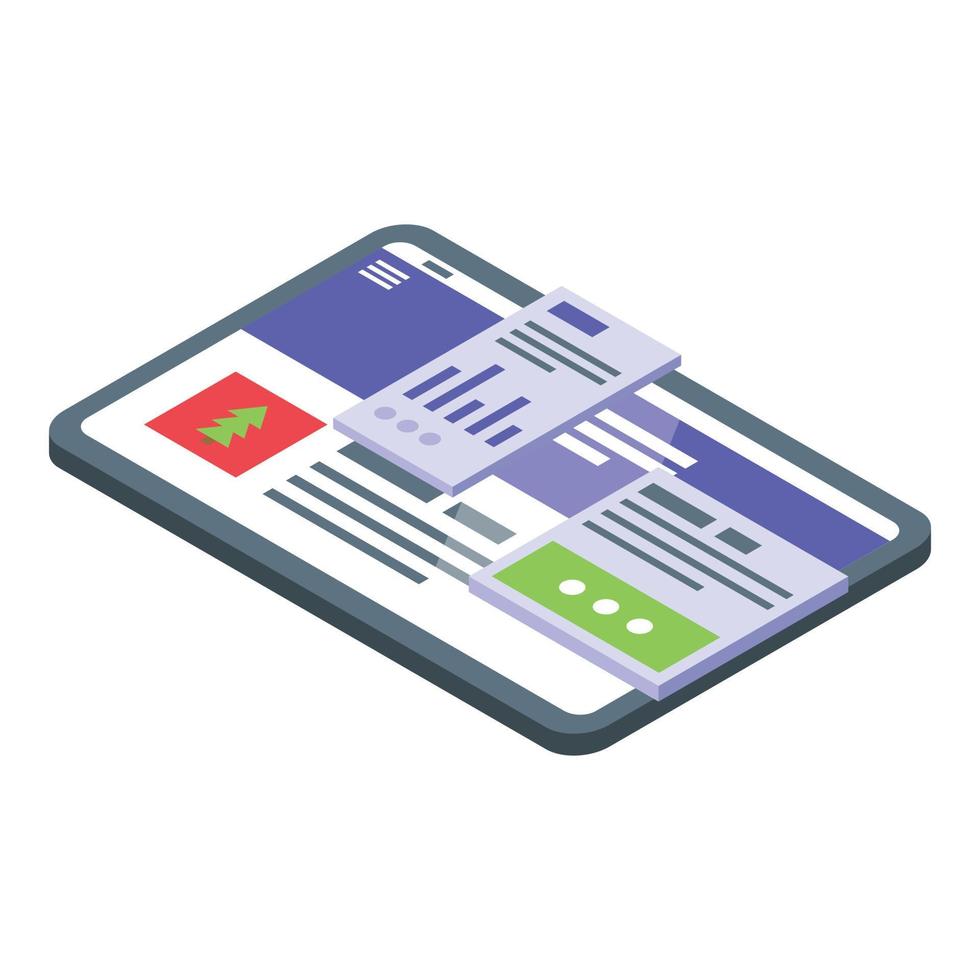 Gadget interface icon, isometric style vector