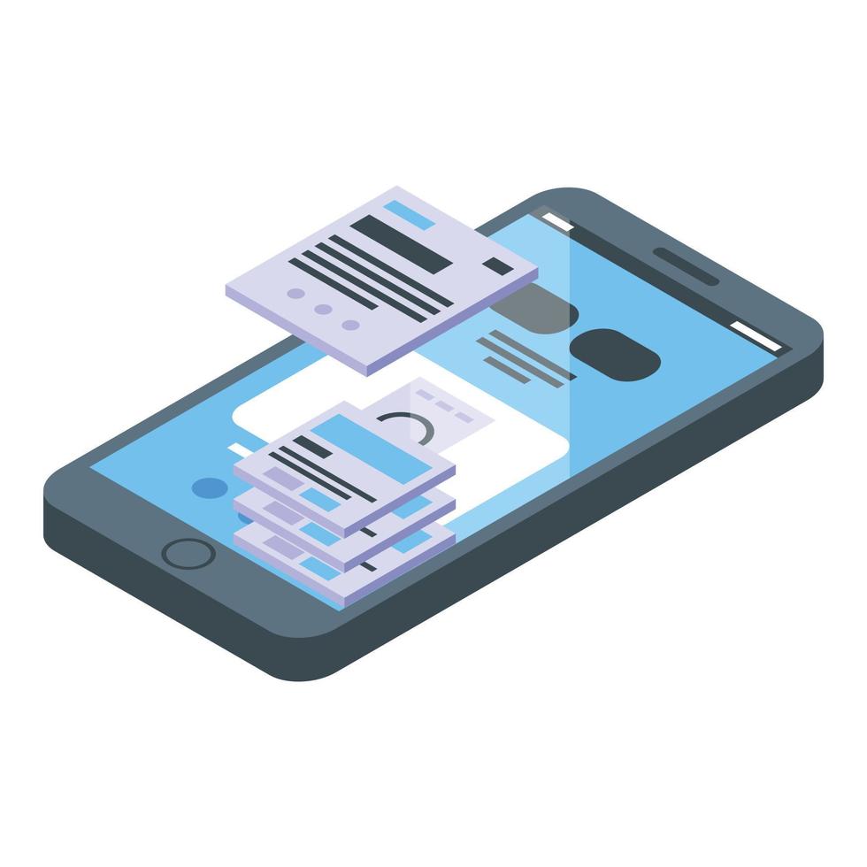 Mobile user interface icon, isometric style vector