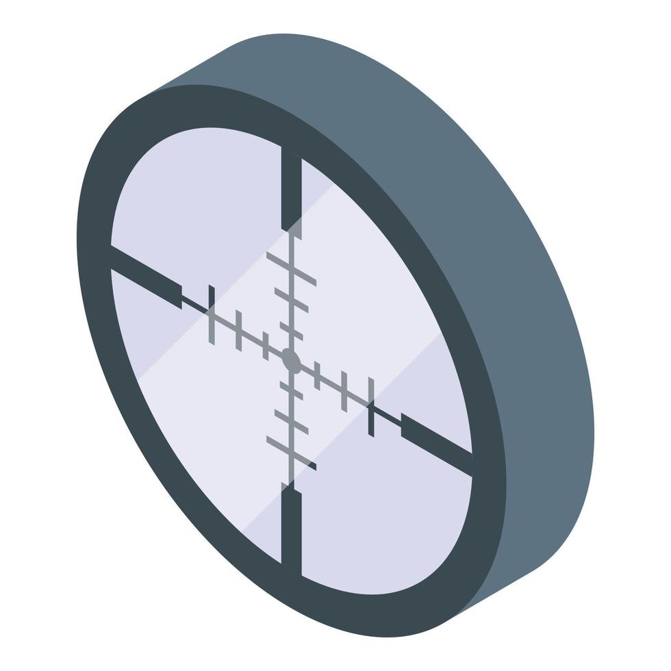 Sniper telescopic sight icon, isometric style vector