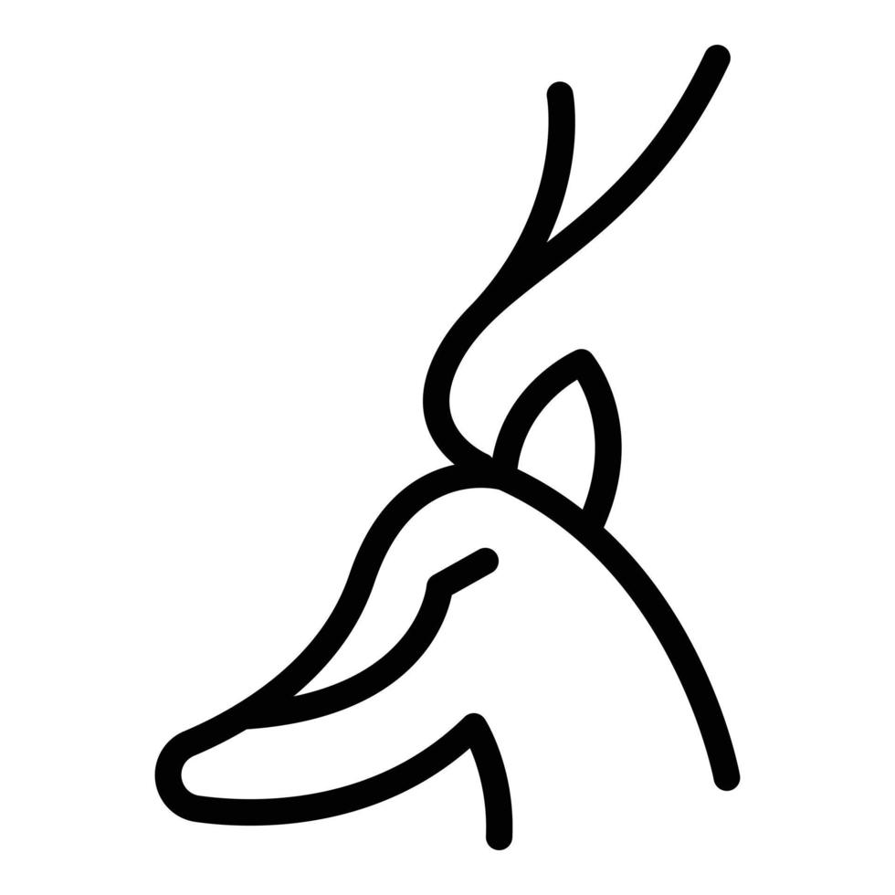 icono de gacela oryx, estilo de esquema vector