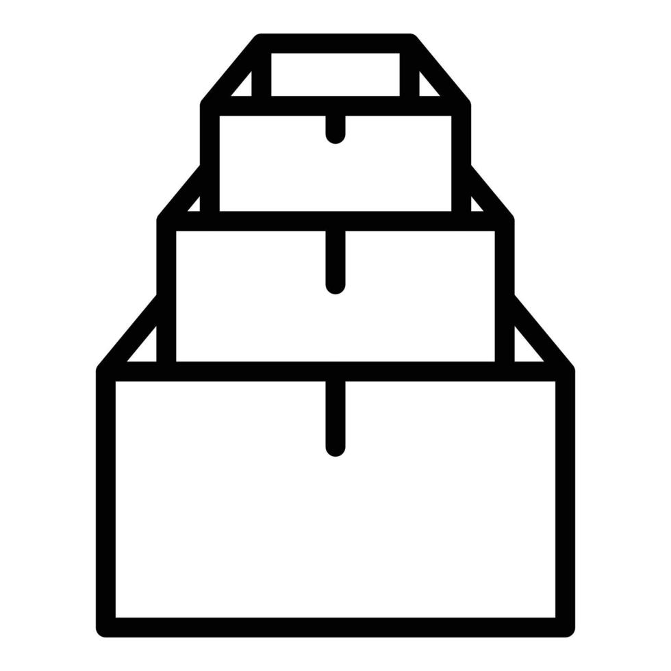 Pile stack box icon, outline style vector