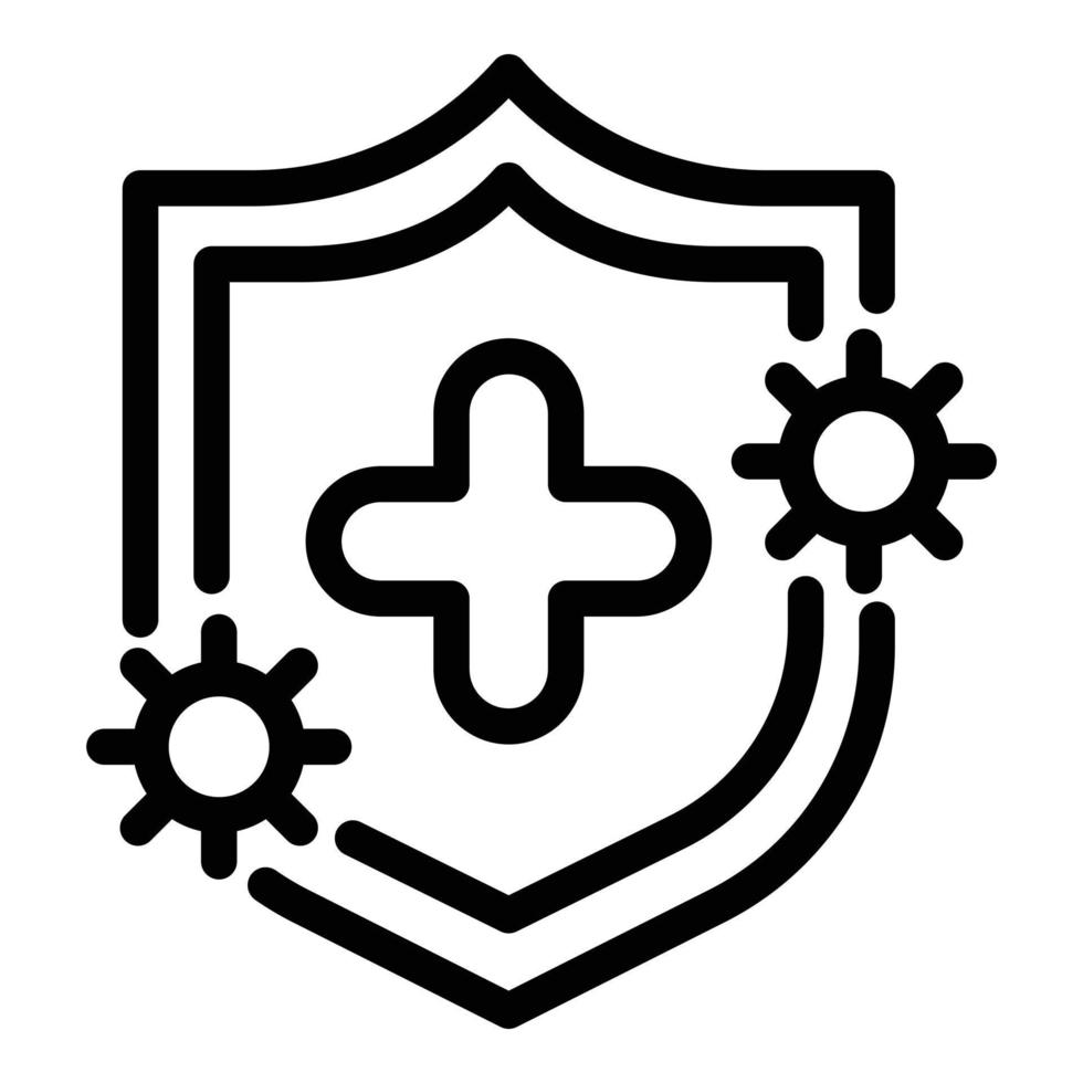 Probiotics shield icon, outline style vector