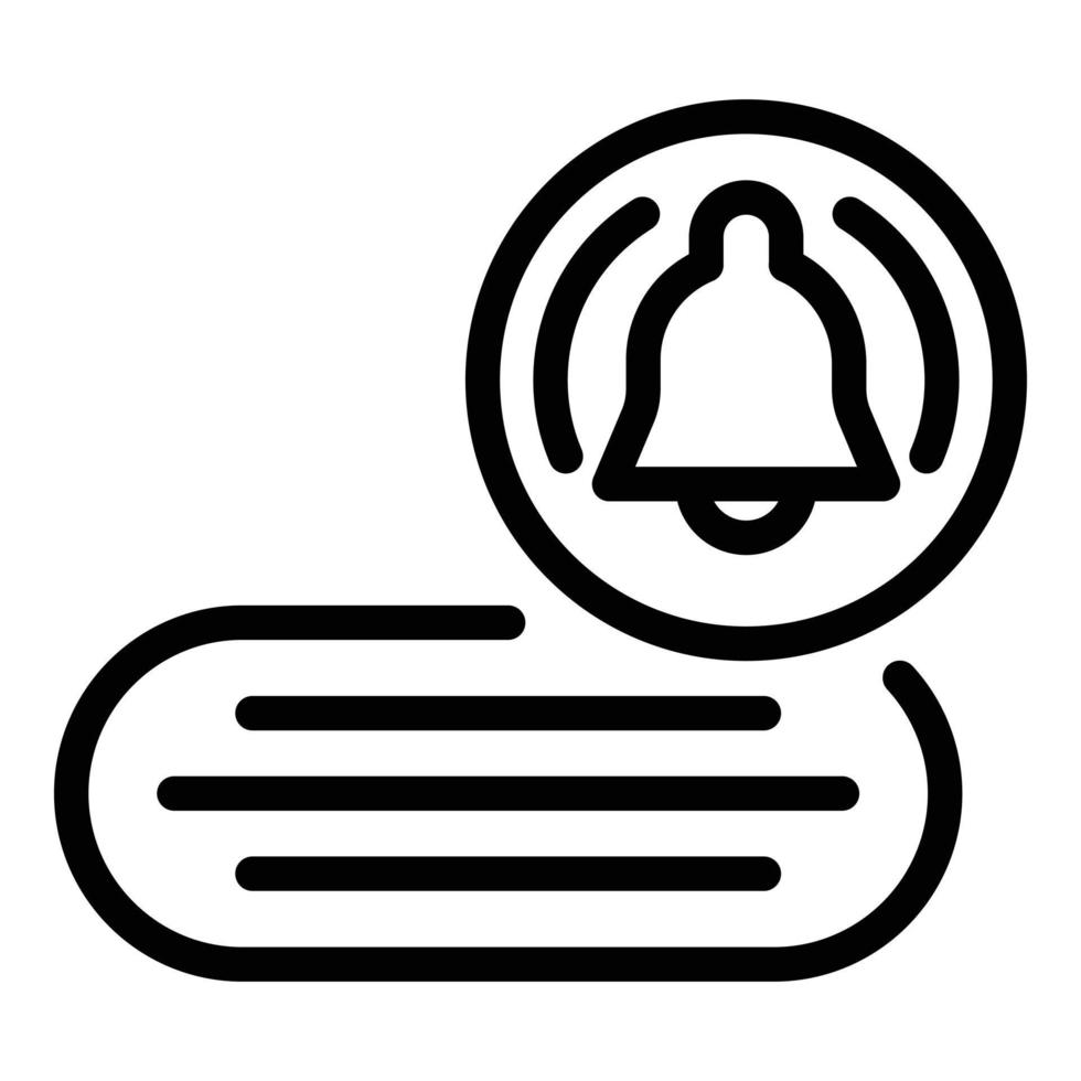 Subscription notification icon, outline style vector