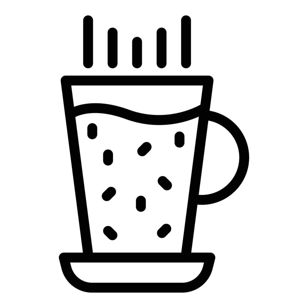 icono de vaso de bebida transparente, estilo de esquema vector