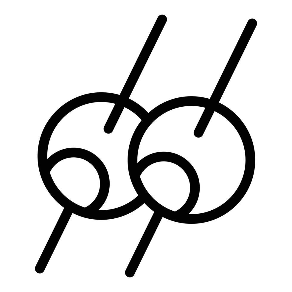 Olives toothpick icon, outline style vector