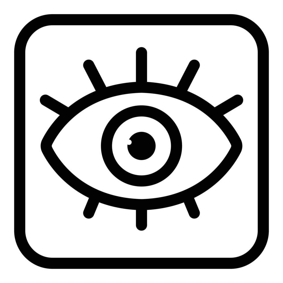 Alchemy eye amulet icon, outline style vector