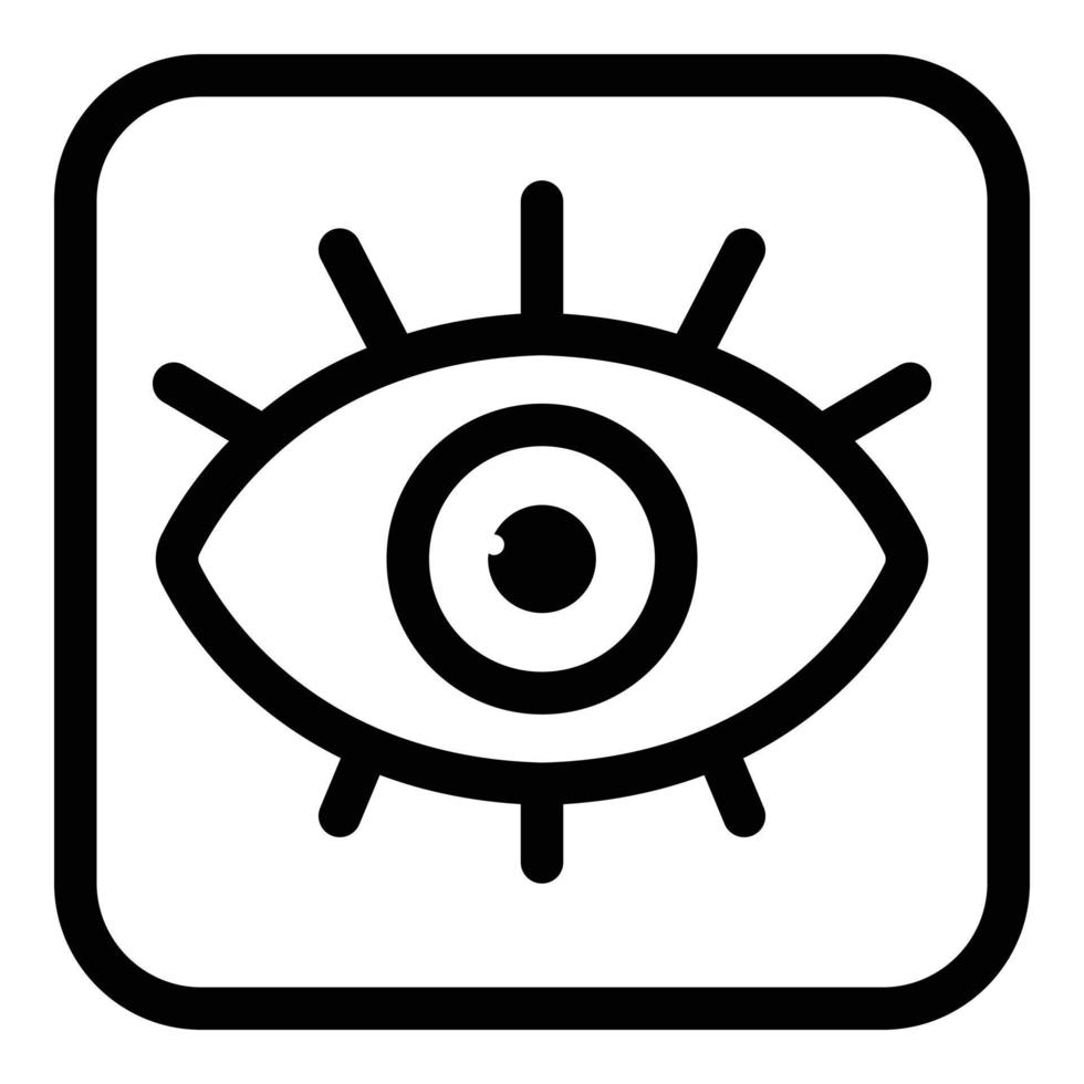 Alchemy eye amulet icon, outline style vector