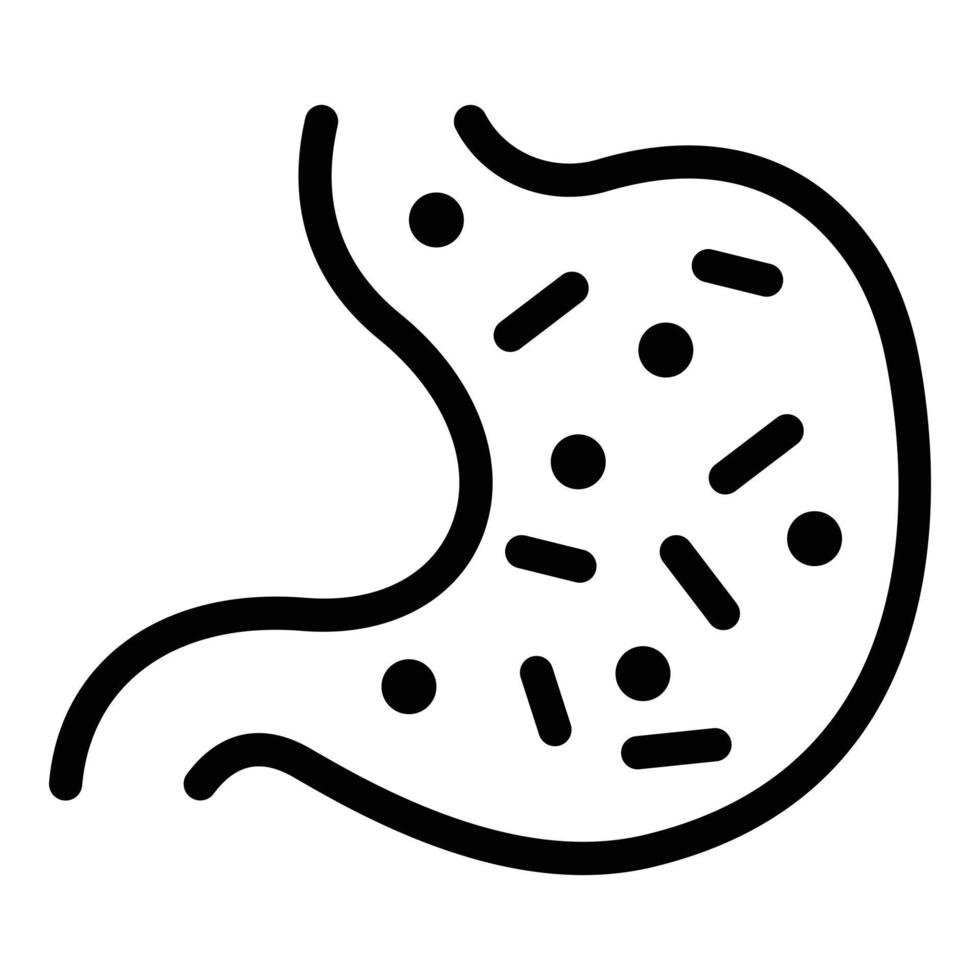 icono de probióticos estomacales, estilo de esquema vector