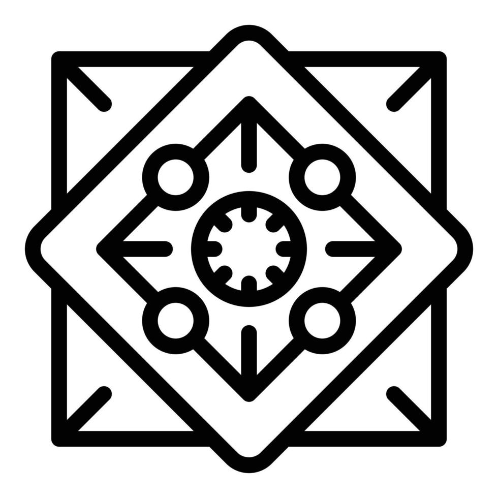 Gem amulet icon, outline style vector