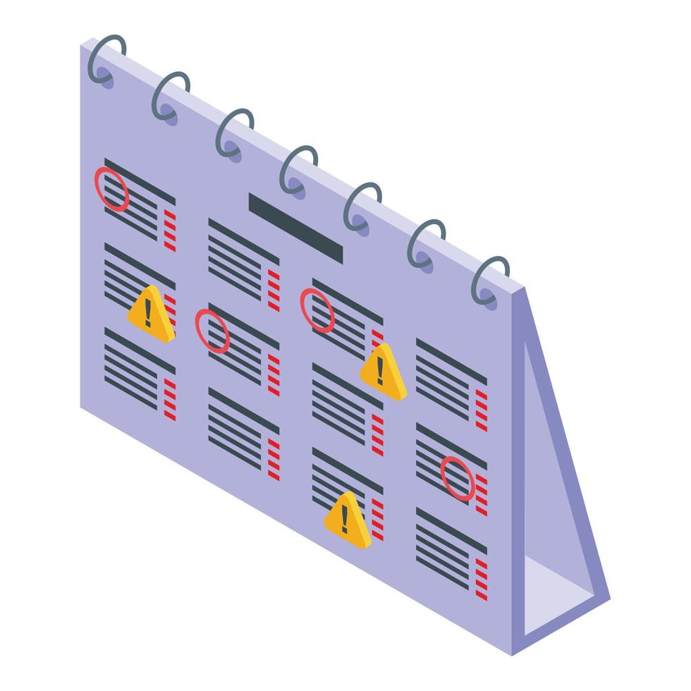 Calendar meetings icon, isometric style vector