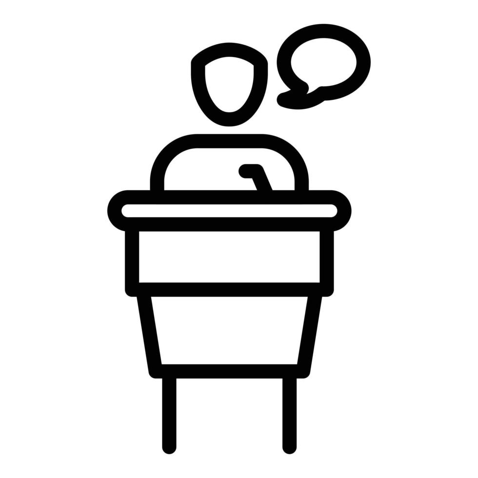 Vote speaker agitation icon, outline style vector