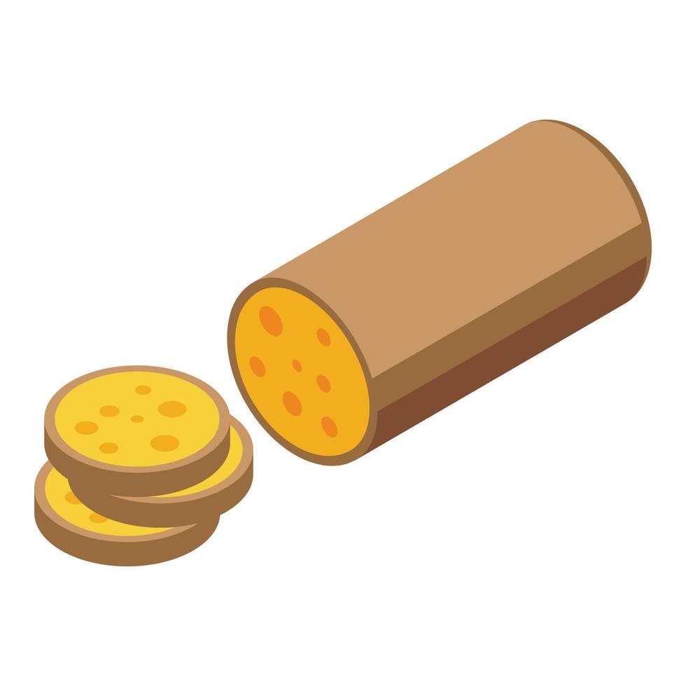 Cheese dairy icon, isometric style vector