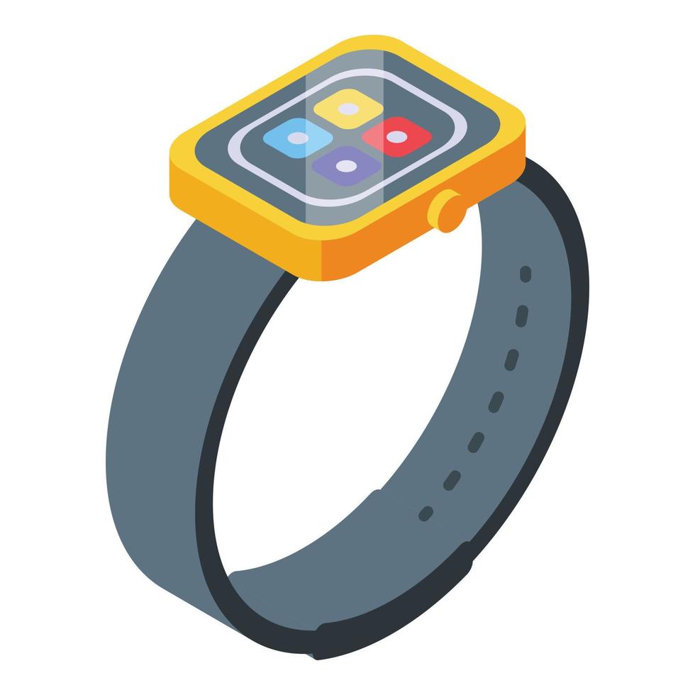 Smart watch icon, isometric style vector