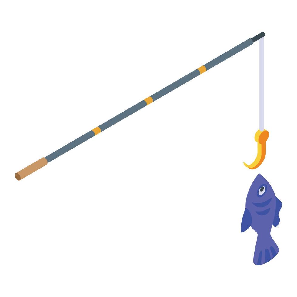 Fishing clients icon, isometric style vector