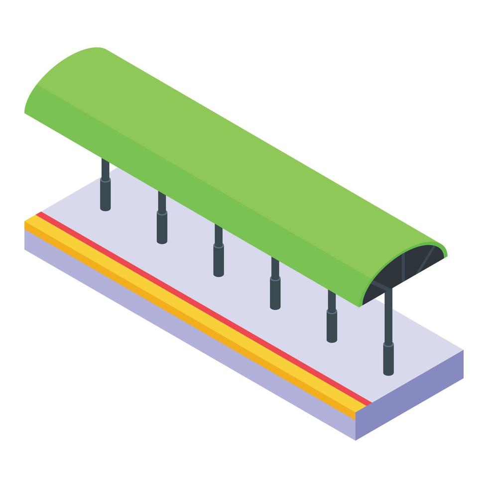 Train station icon, isometric style vector