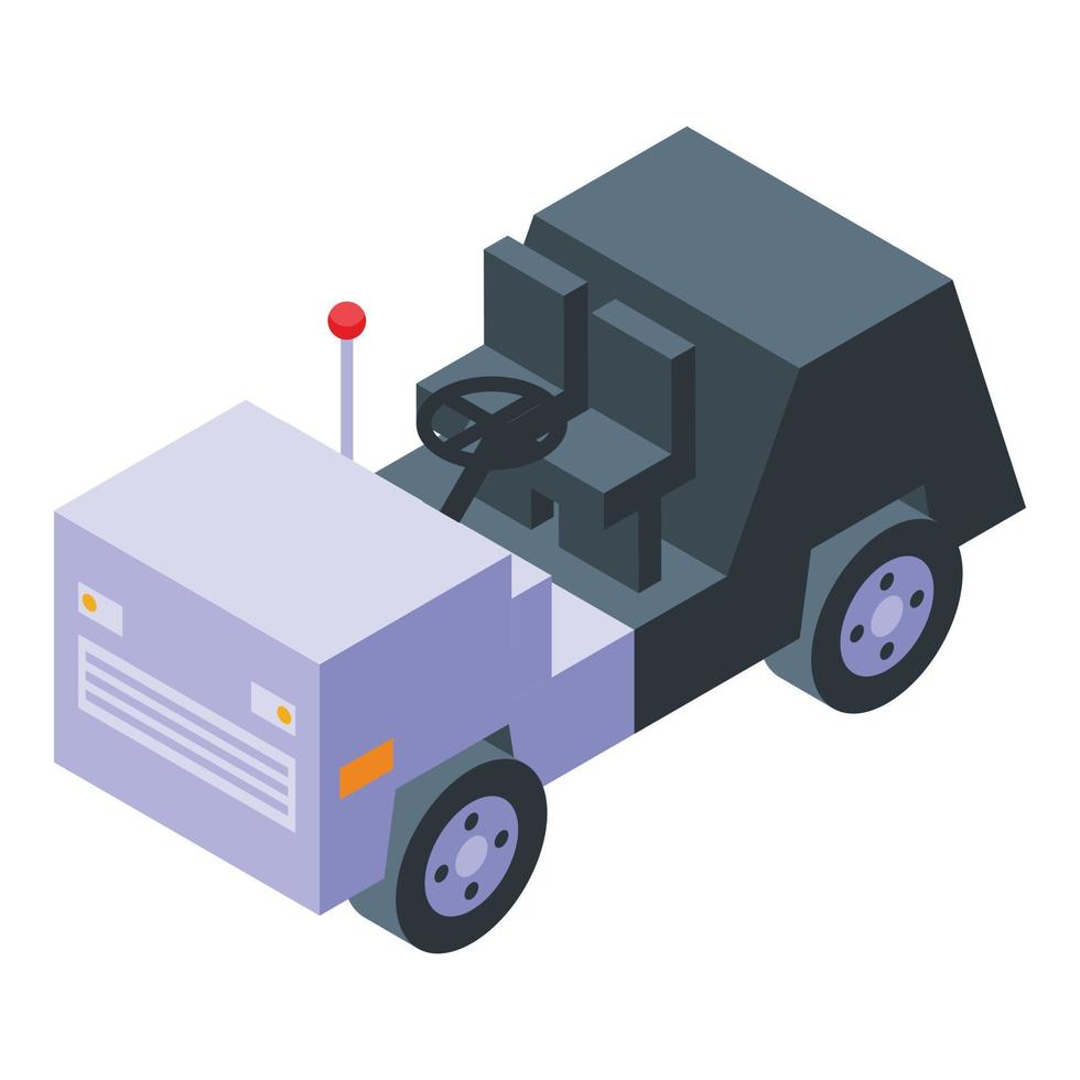 Airport service cart icon, isometric style vector