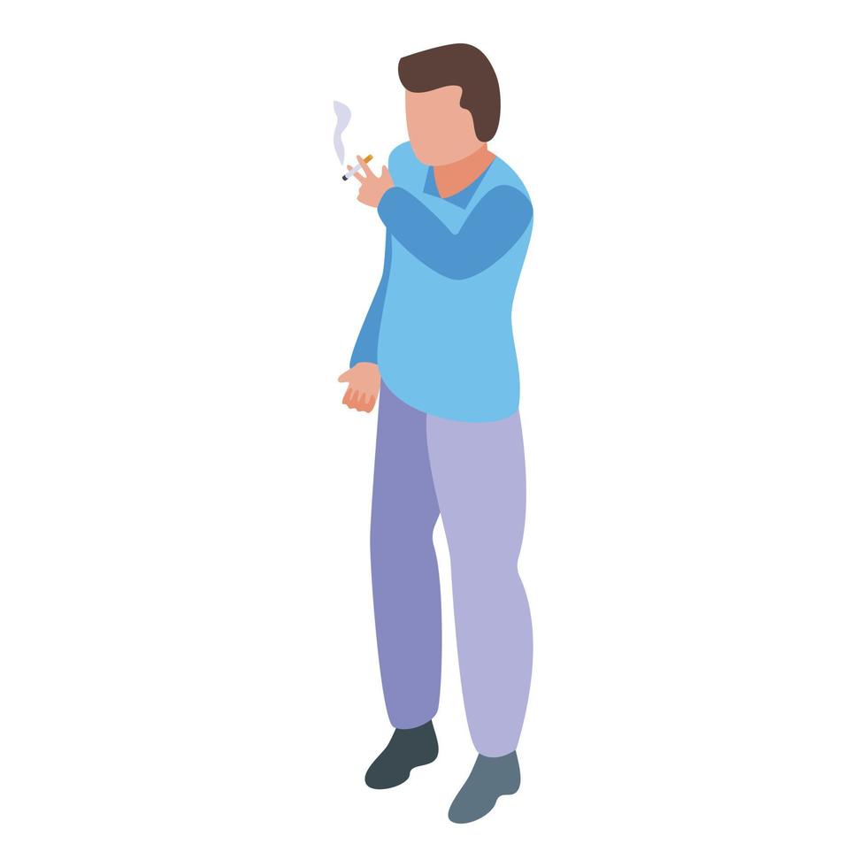Smoking careless person icon, isometric style vector