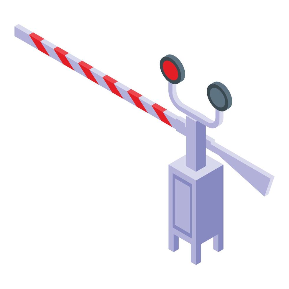 Railway barrier icon, isometric style vector