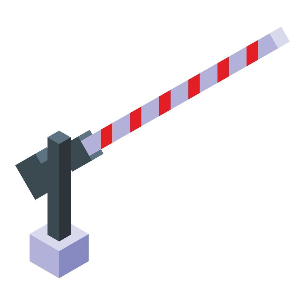 Security rail barrier icon, isometric style vector