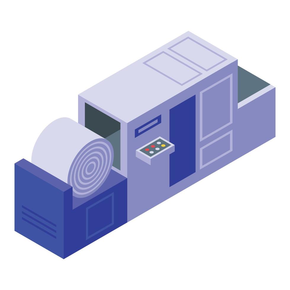 Paper production icon, isometric style vector