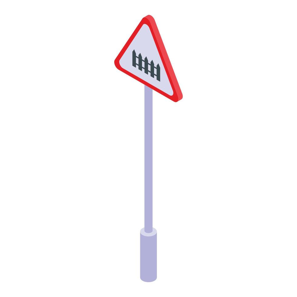 Train road indicator icon, isometric style vector