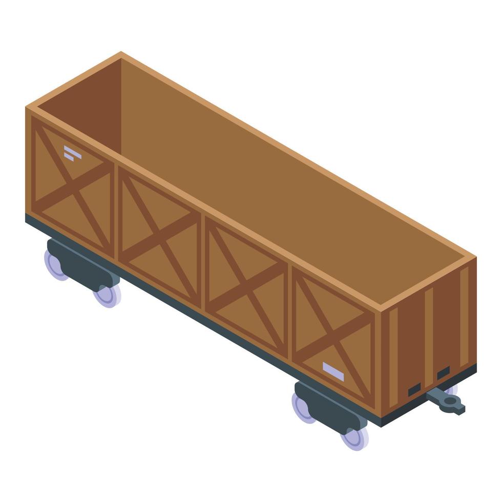 icono de contenedor de tren, estilo isométrico vector