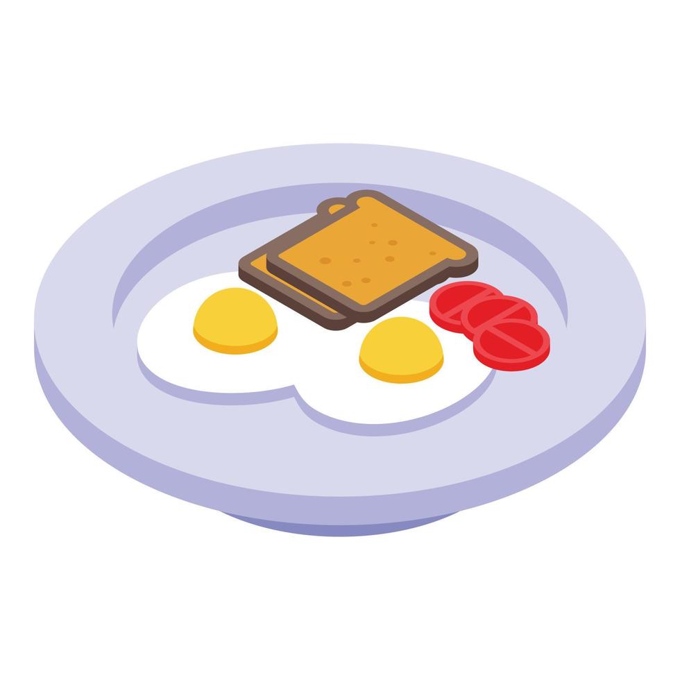 Breakfast time icon, isometric style vector
