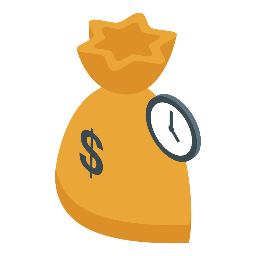 Money time icon, isometric style vector