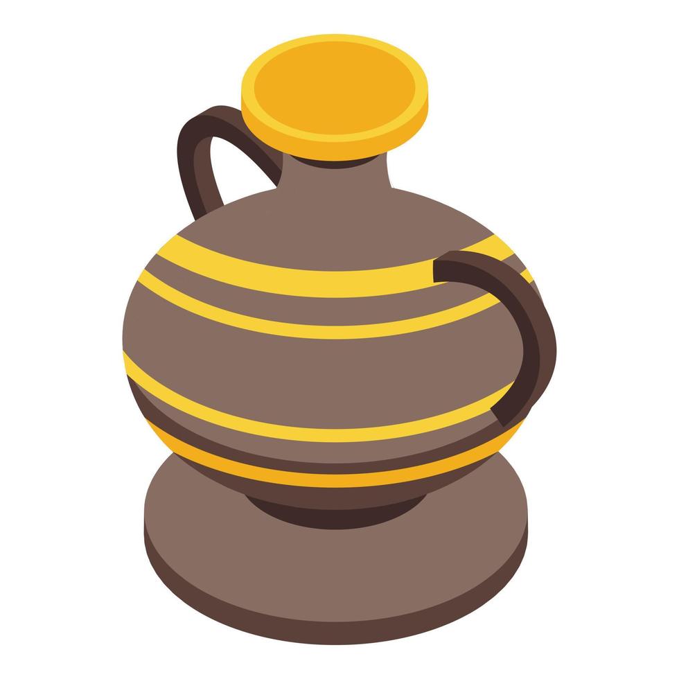 Jug amphora icon, isometric style vector