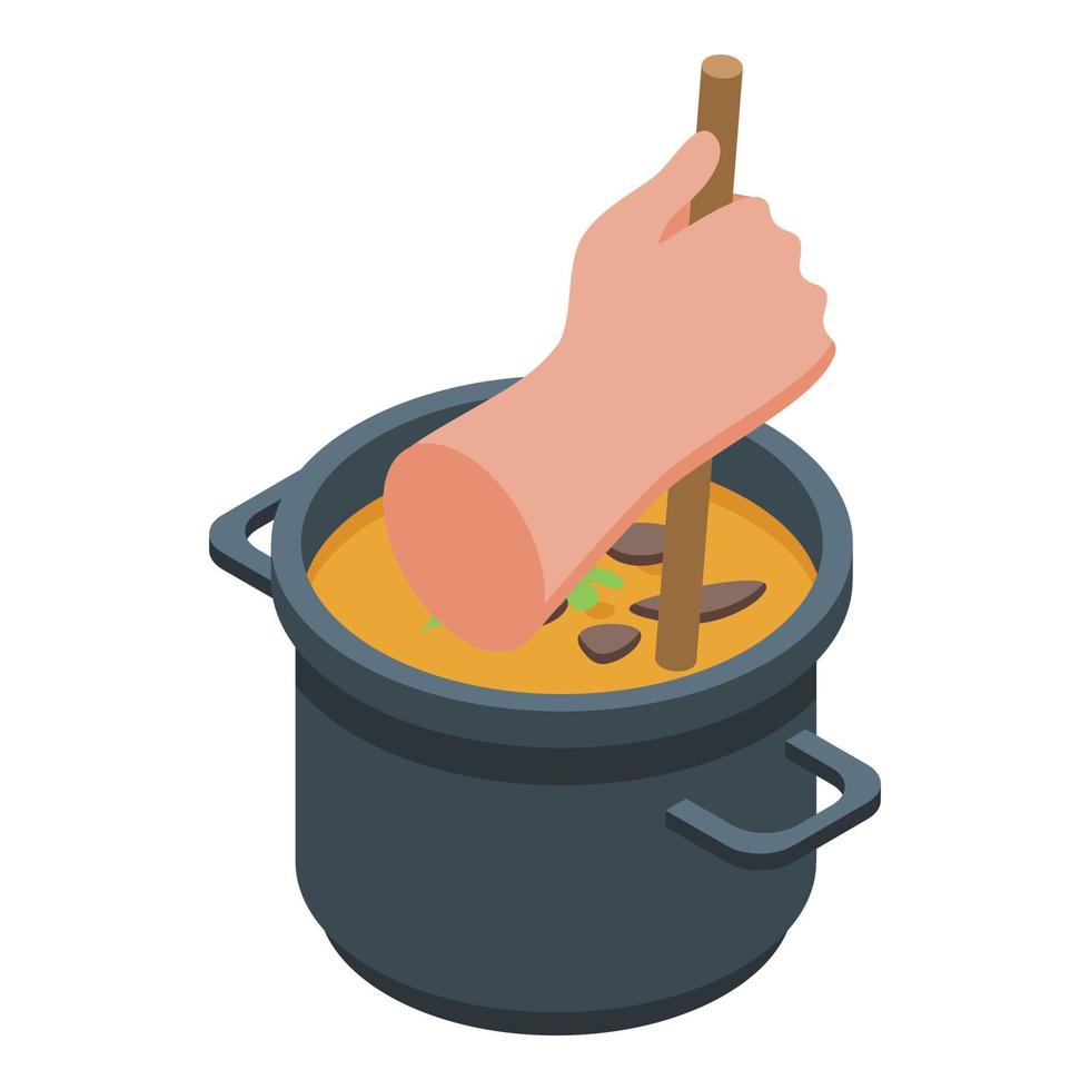 icono de mano de cocina, estilo isométrico vector