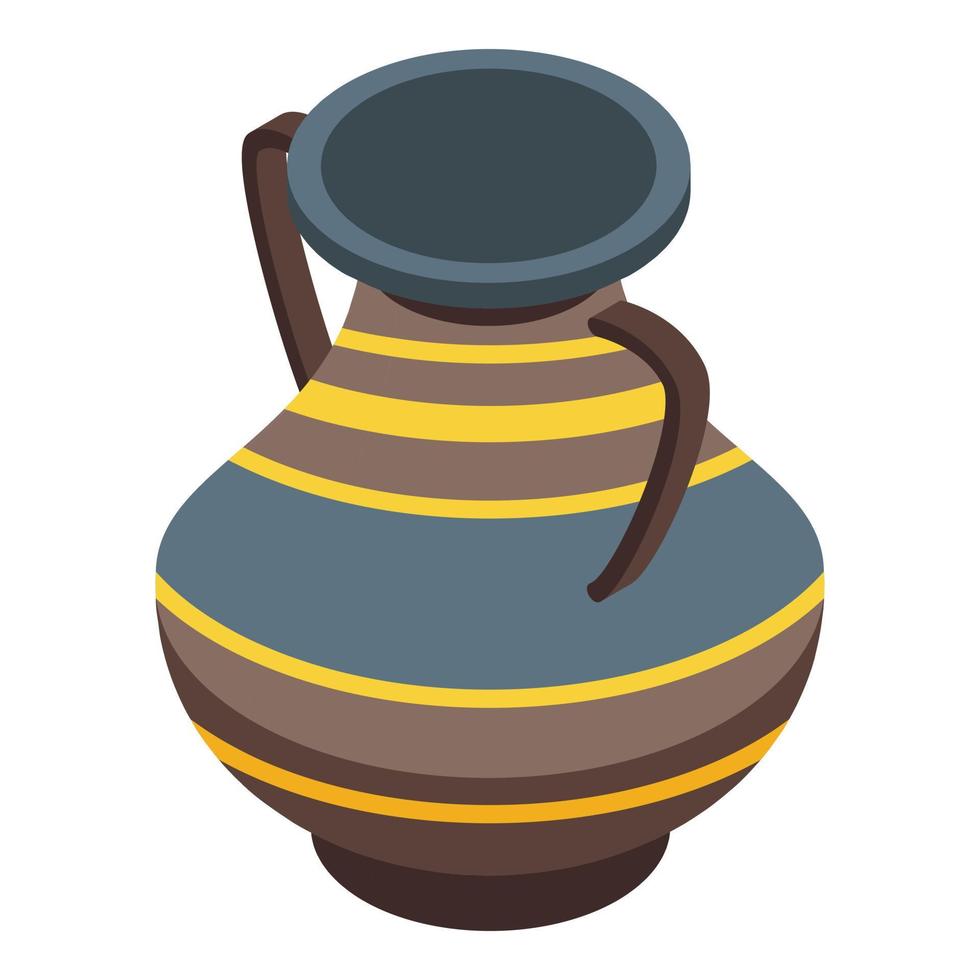 History amphora icon, isometric style vector