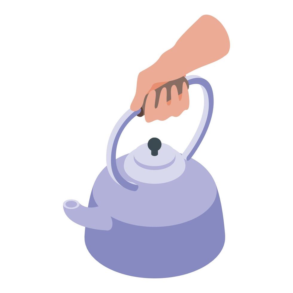 Boiling water icon, isometric style vector