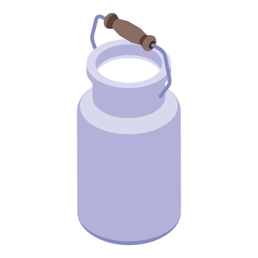 Milk can icon, isometric style vector