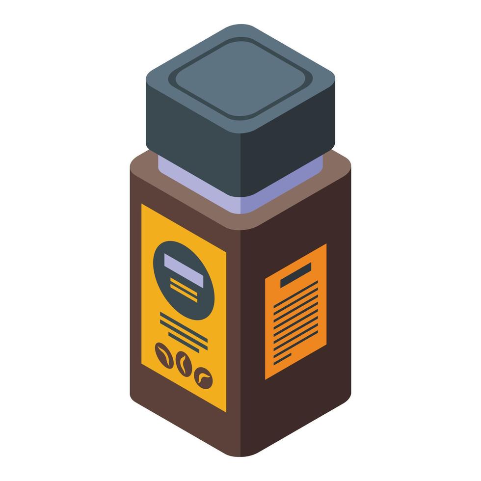 Coffee jar icon, isometric style vector