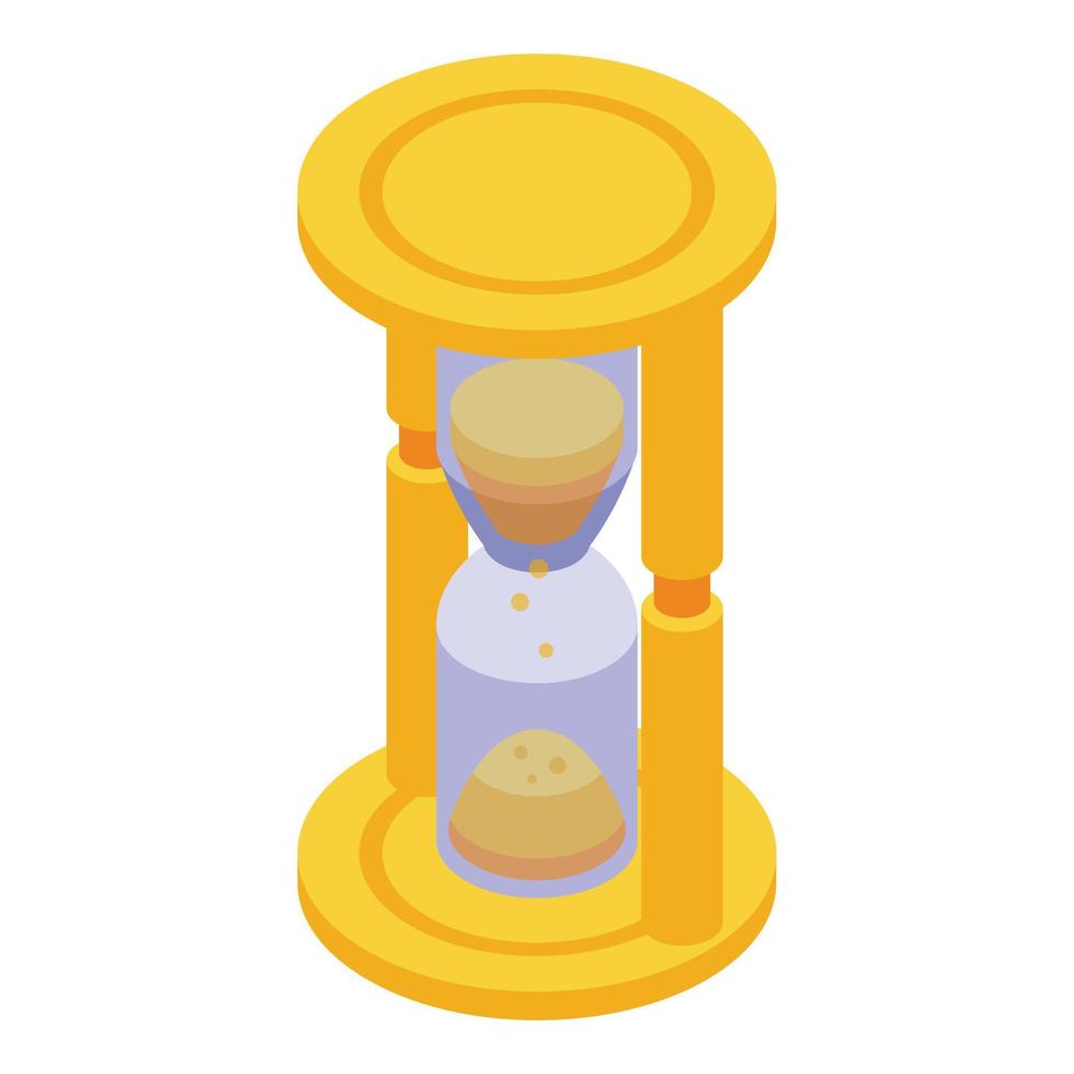 icono de reloj de arena de historial de compras, estilo isométrico vector