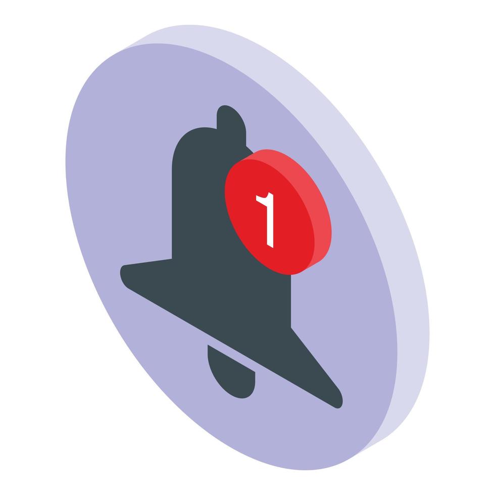 New notification icon, isometric style vector