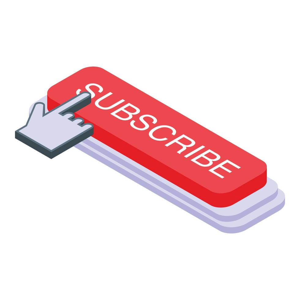 Click subscribe icon, isometric style vector