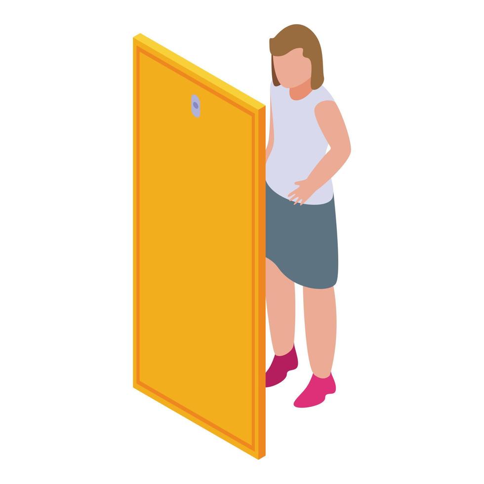 Self esteem affirmation icon, isometric style vector