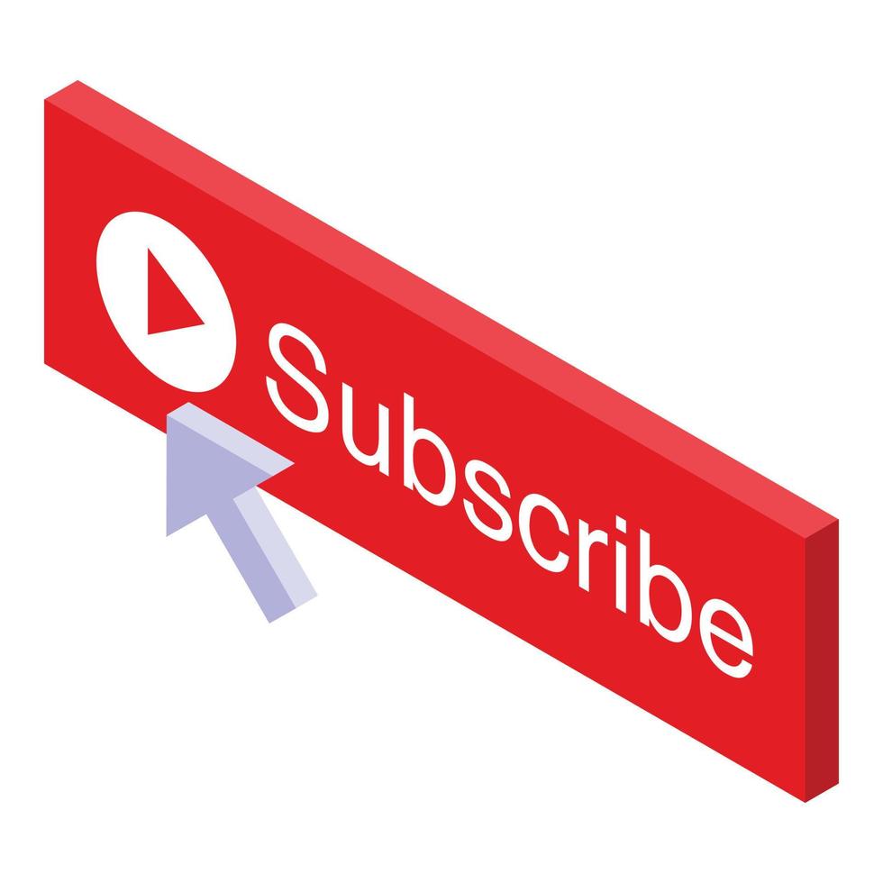 Online subscribe icon, isometric style vector