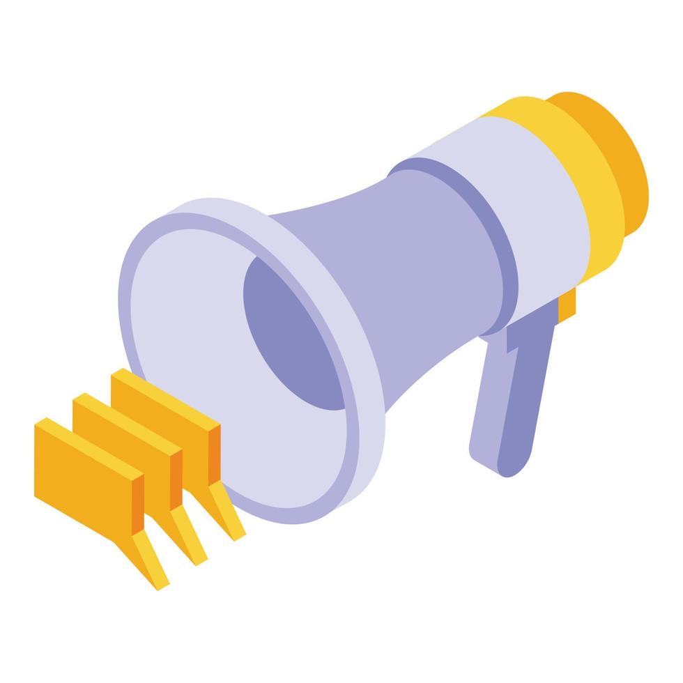 Megaphone repost icon, isometric style vector