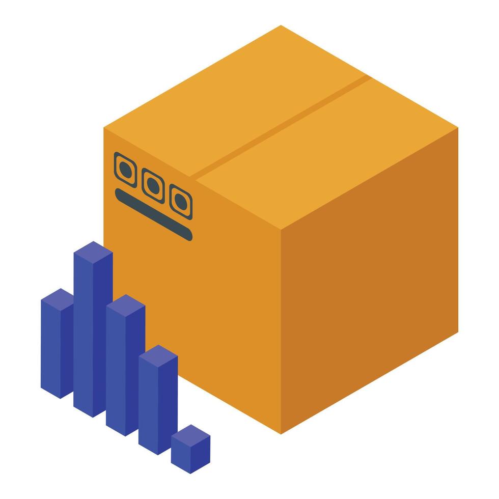 Purchase history parcel box icon, isometric style vector