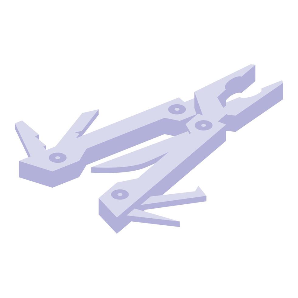 Steel multitool icon, isometric style vector