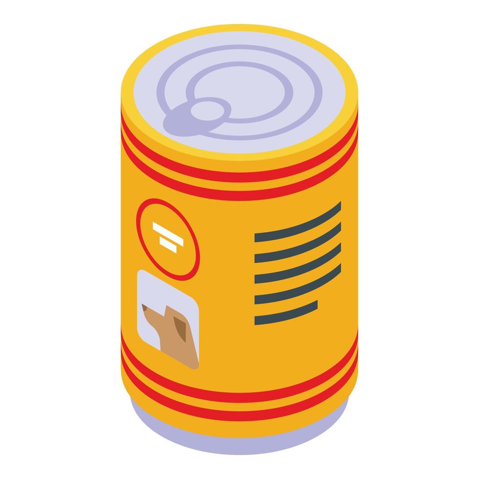 Canned pet food icon, isometric style vector