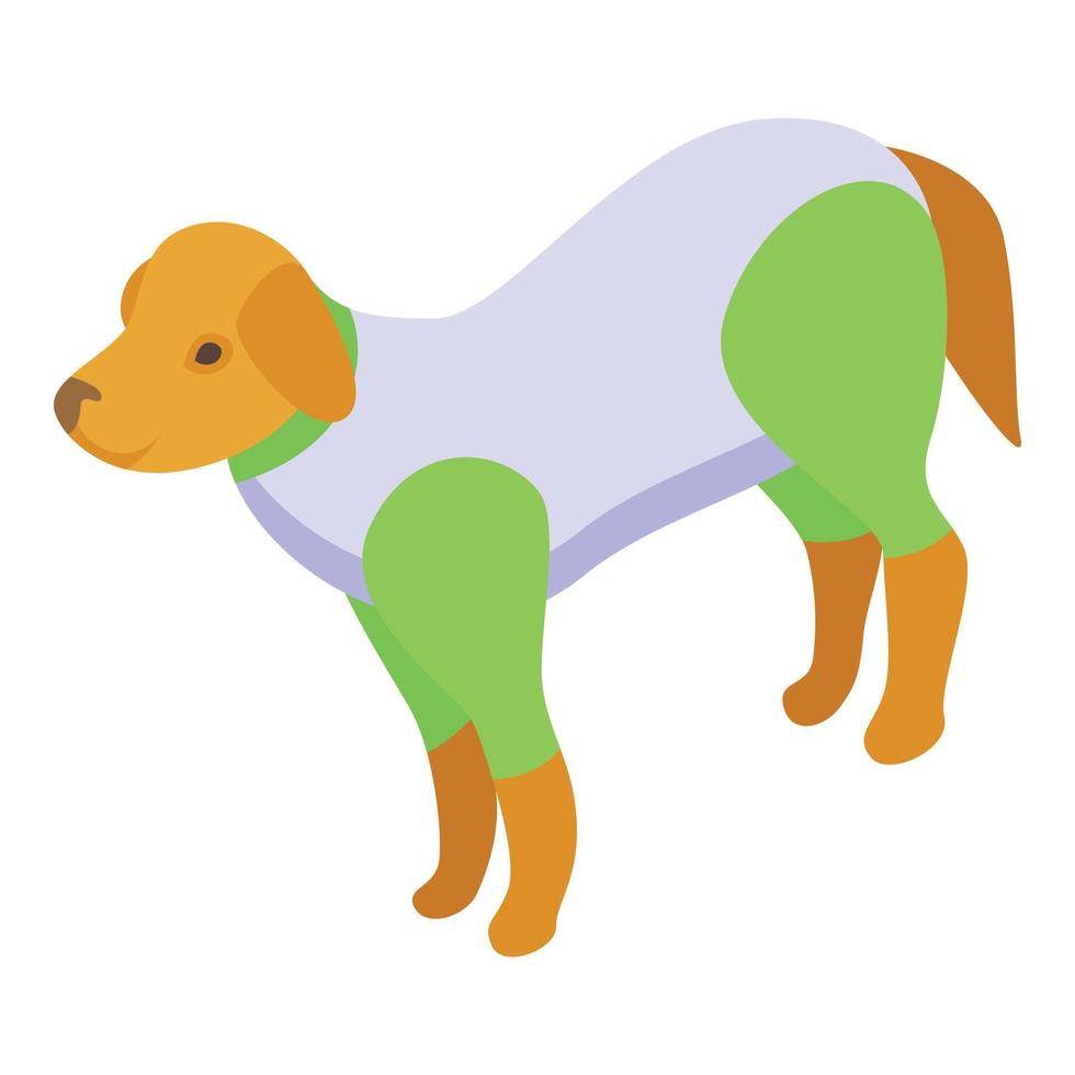 icono de traje de perro, estilo isométrico vector