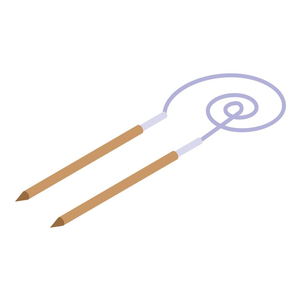 Knitting needles icon, isometric style vector