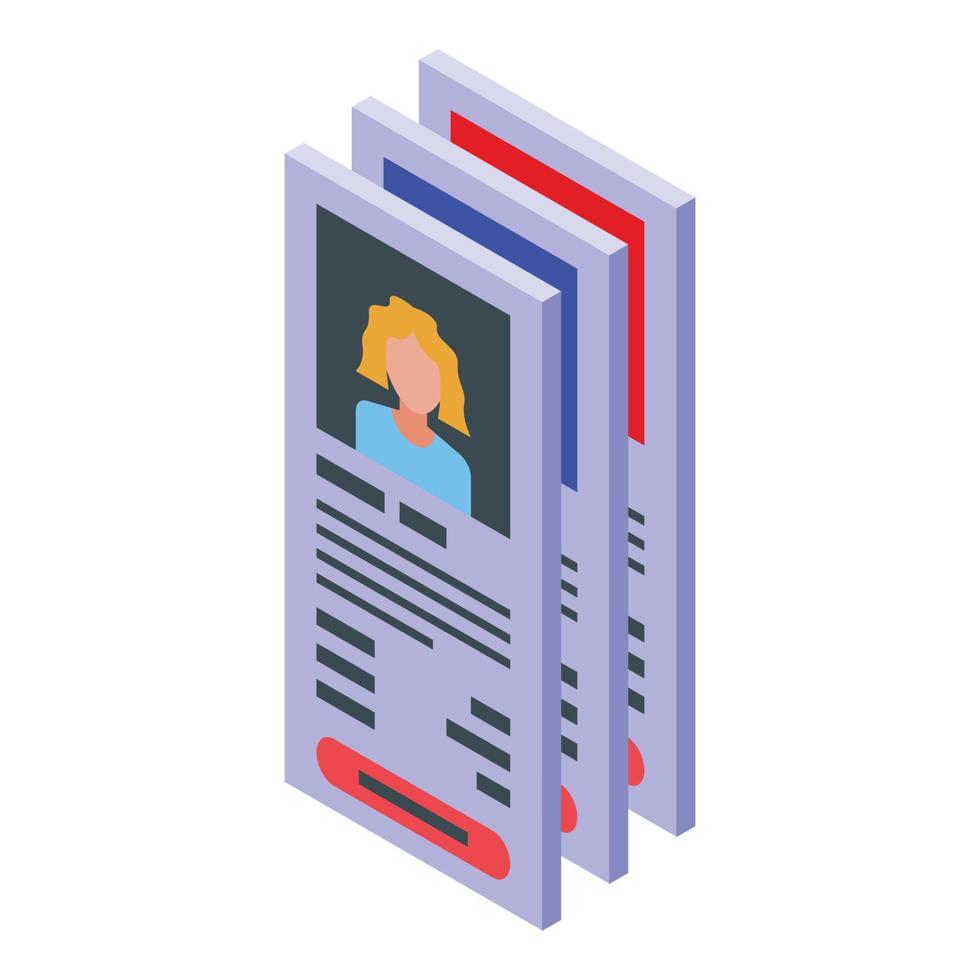 Clients profile icon, isometric style vector