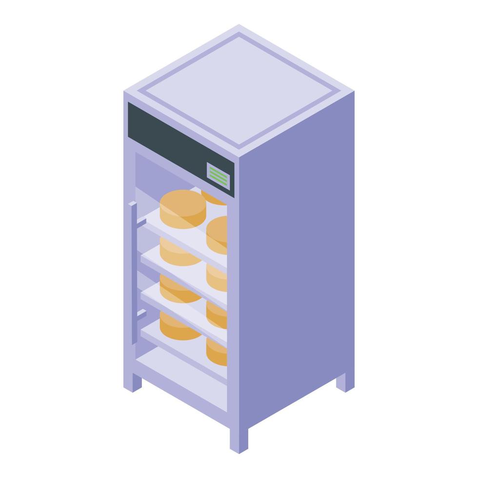 Ripening cheese icon, isometric style vector
