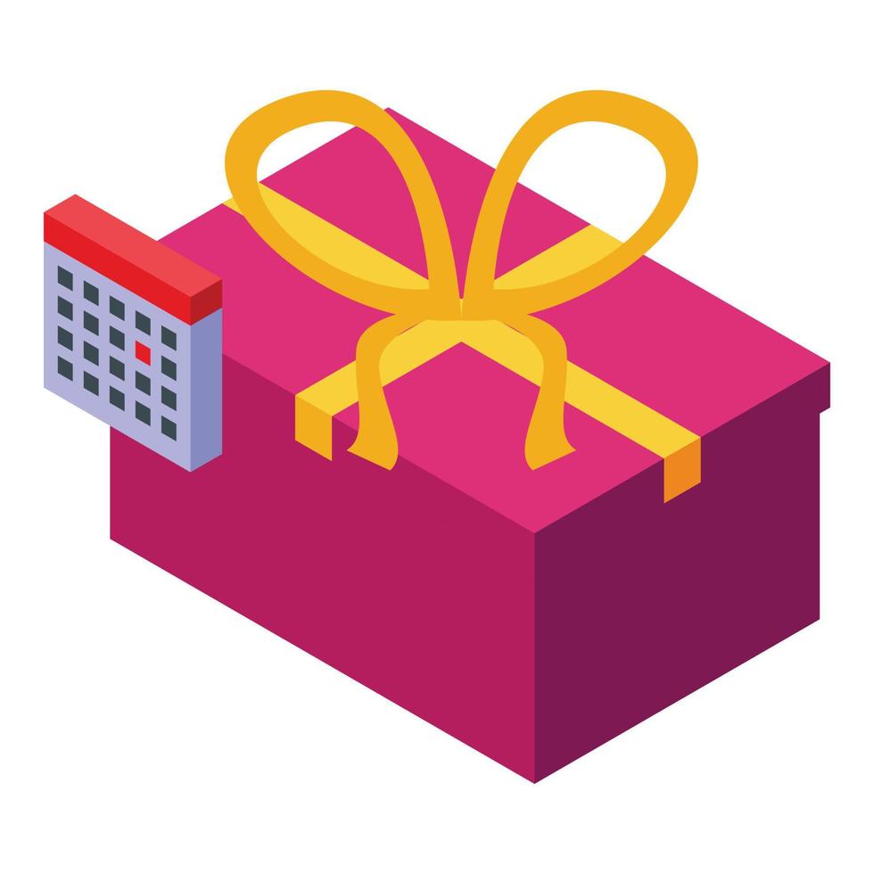 Gift assistant icon, isometric style vector