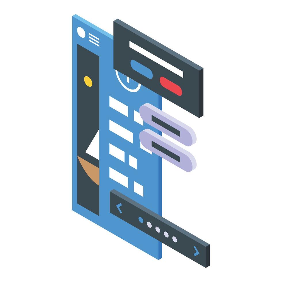 Digital interface icon, isometric style vector